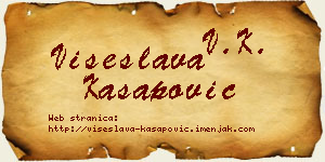 Višeslava Kasapović vizit kartica